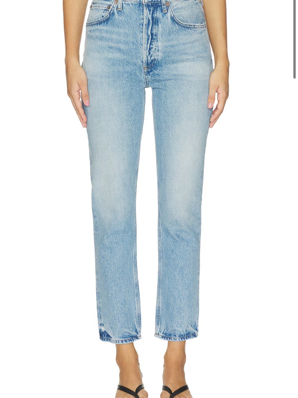 AGOLDE Riley High Rise Straight Crop Jeans Light Wash Size 23